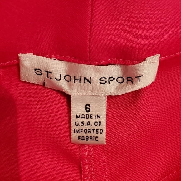 St. John Sport Hot Pink Stretch Straight Leg Pants - Picture 7 of 9